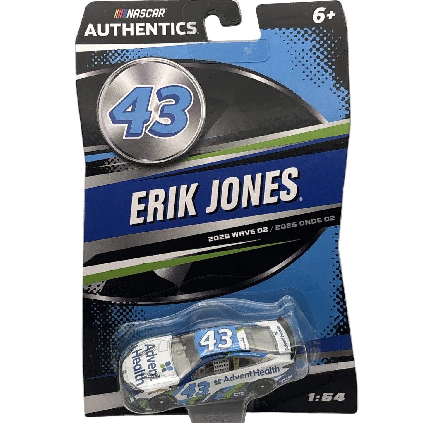 NASCAR AUTHENTICS ERIK JONES No. 43 2026 WAVE 2 ADVENTHEALTH 1/64