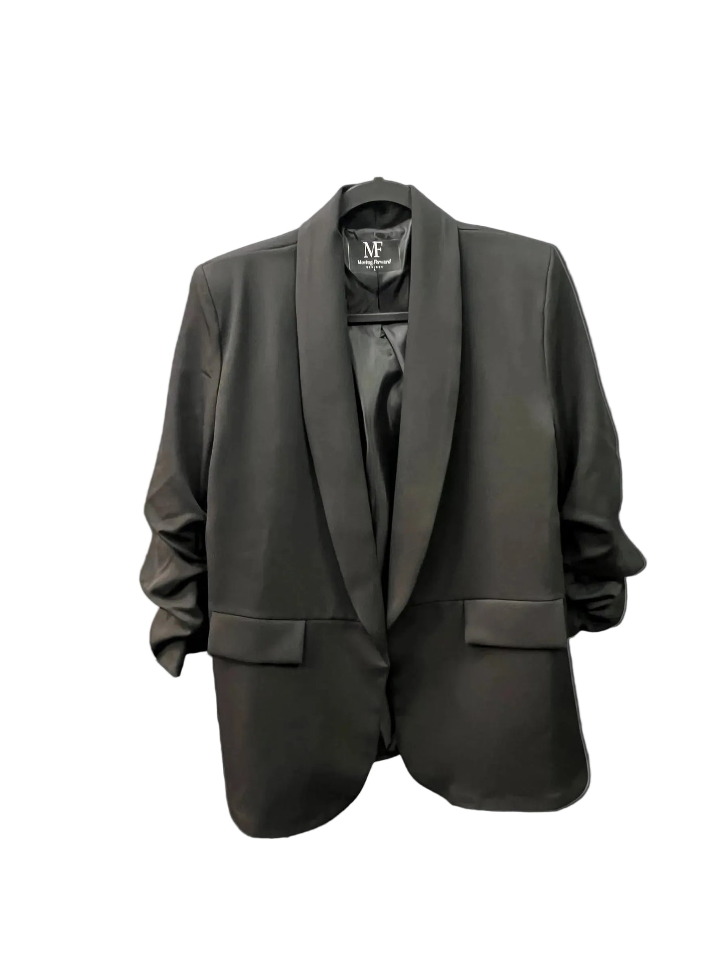 LEGACY MOTOR CLUB CHECKERED FLAG RUCHED SLEEVE BLAZER