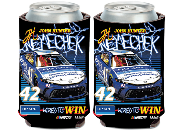 JOHN HUNTER NEMECHEK REXEL "WIRED TO WIN" CAN KOOZIE