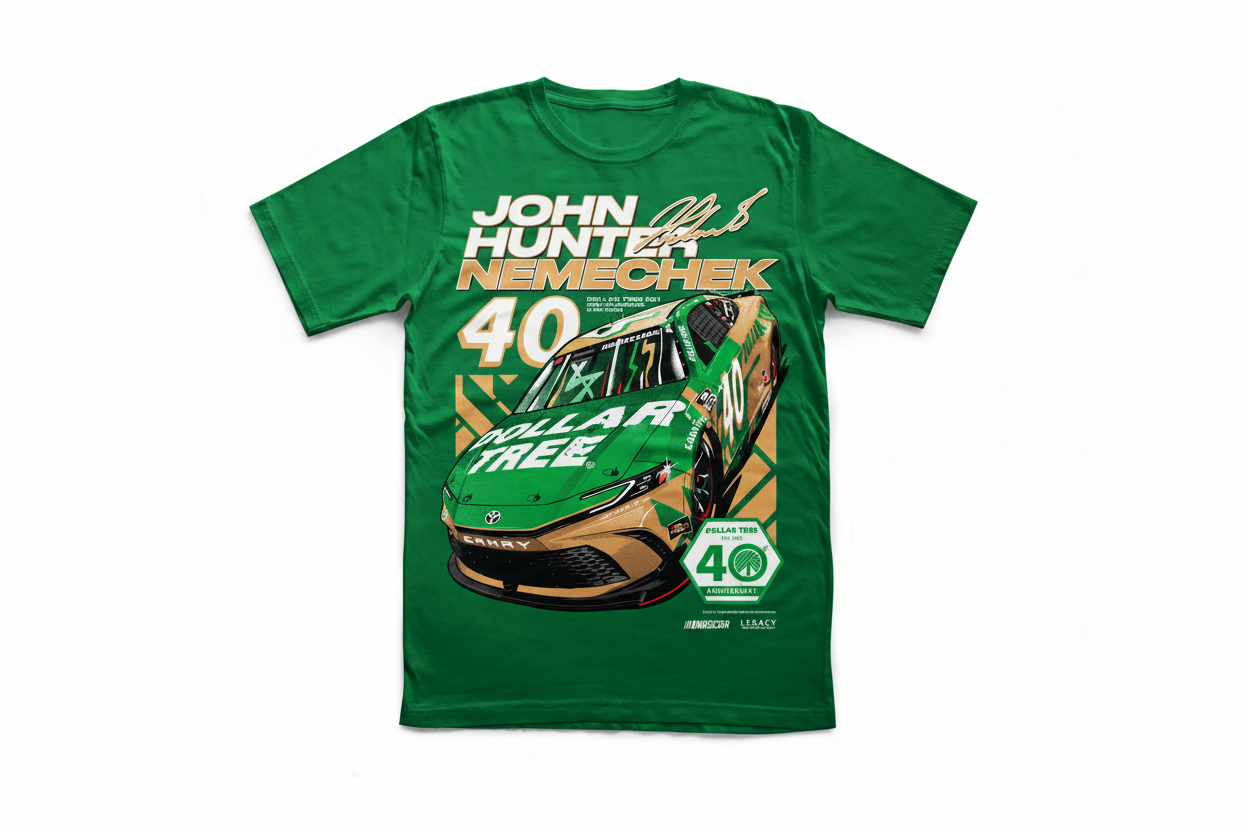 JOHN HUNTER NEMECHEK DOLLAR TREE #40 TEE
