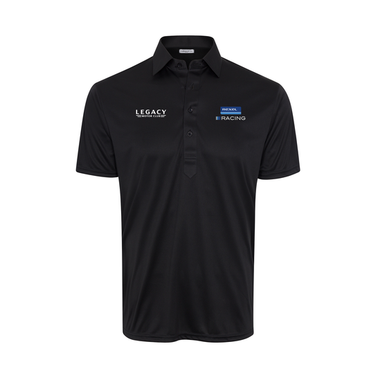 Rexel USA x LEGACY MOTOR CLUB - Collars & Co. Semi-Spread Collar Polo Black