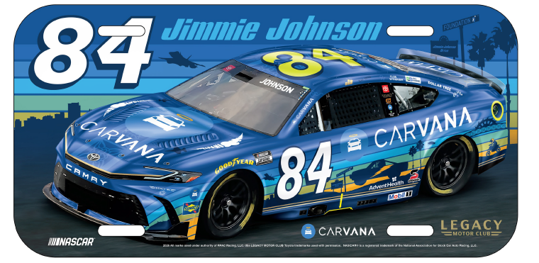 JIMMIE JOHNSON No. 84 CARVANA SAN DIEGO LICENSE PLATE